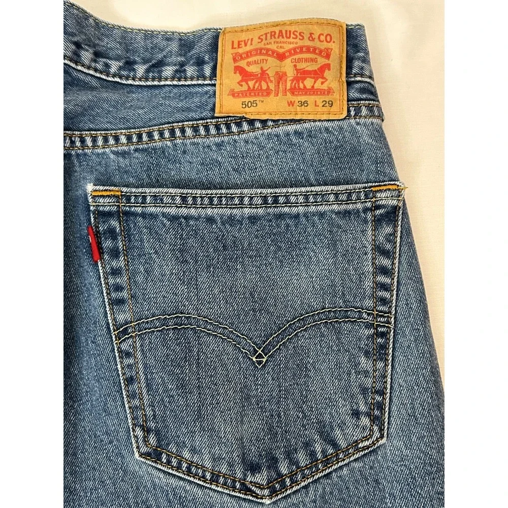 Levi's 505 Men's Jeans 36x29 Straight Leg Blue Denim Classic Fit USA